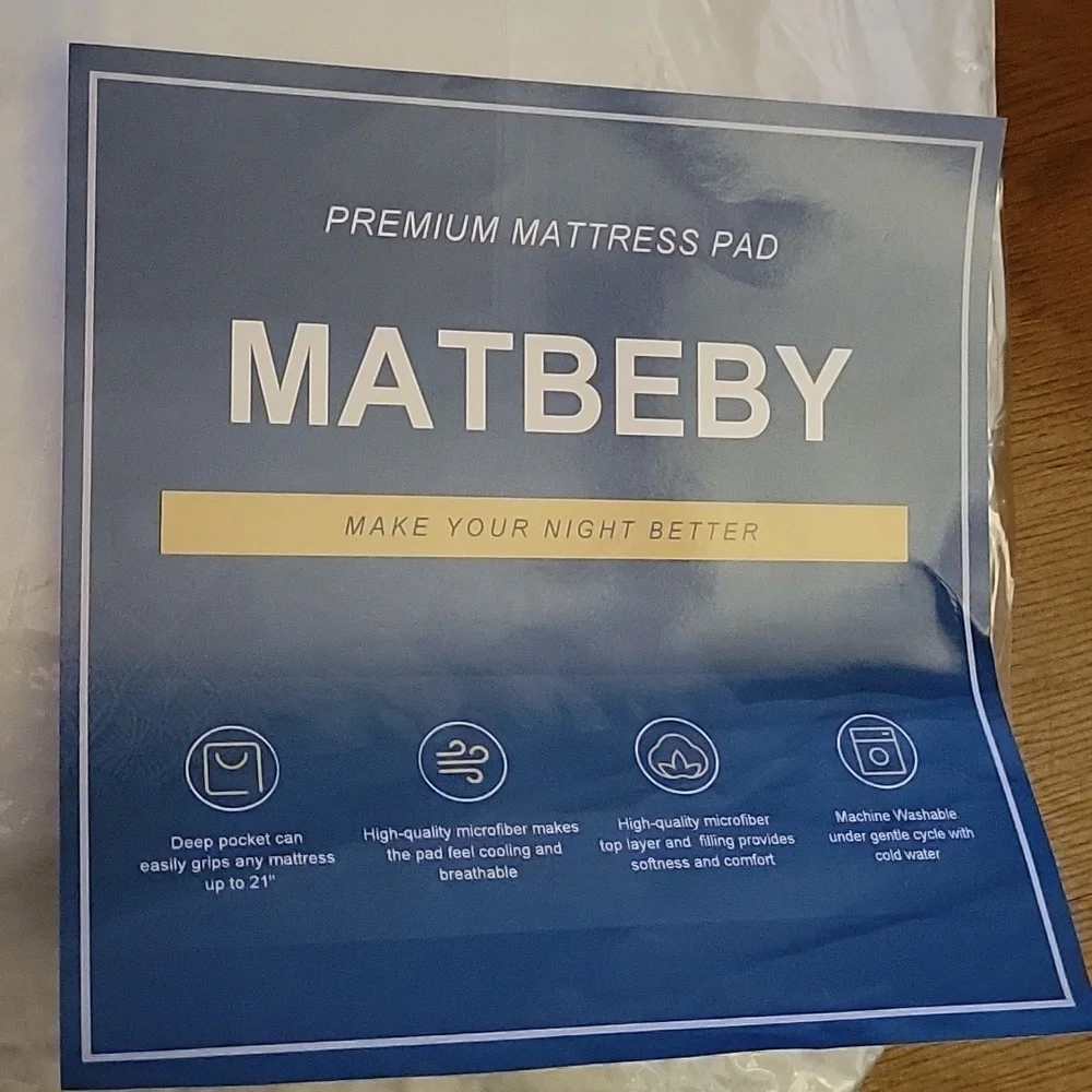 Matbeby Premium Mattress Pad Full Quilted 54x75
